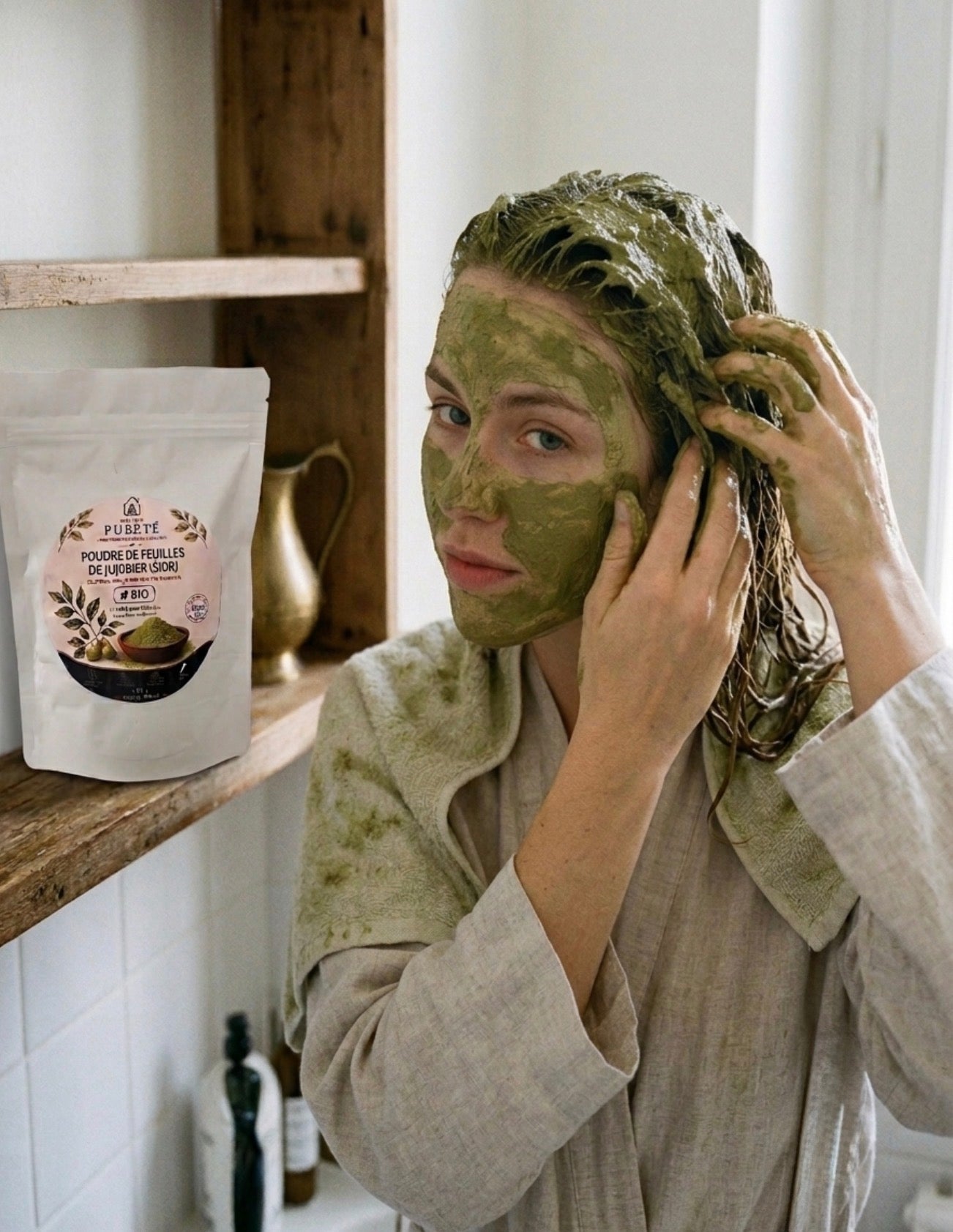 Poudre de Sidr (Jujubier) Bio au Curcuma du Maroc | Soin Cheveux & Visage - Maison Pureté