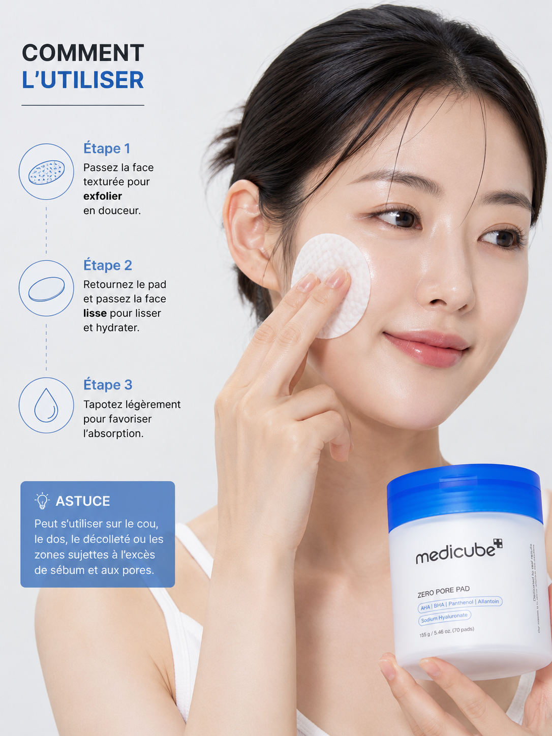 Medicube Zero Pore Pad 2.0 - application