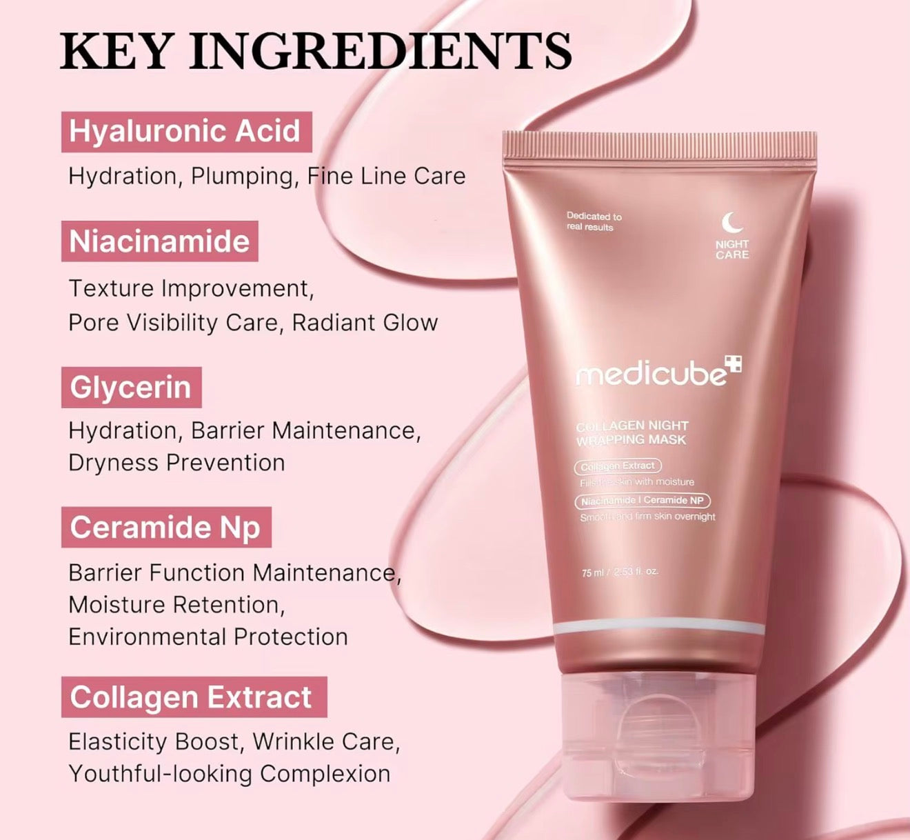 Medicube Collagen Night Wrapping Mask – Masque de Nuit Anti-Âge Enveloppant au Collagène 75 ml