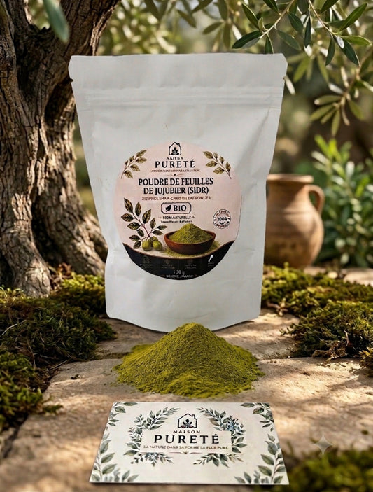Poudre de Sidr (Jujubier) Bio au Curcuma du Maroc | Soin Cheveux & Visage - Maison Pureté