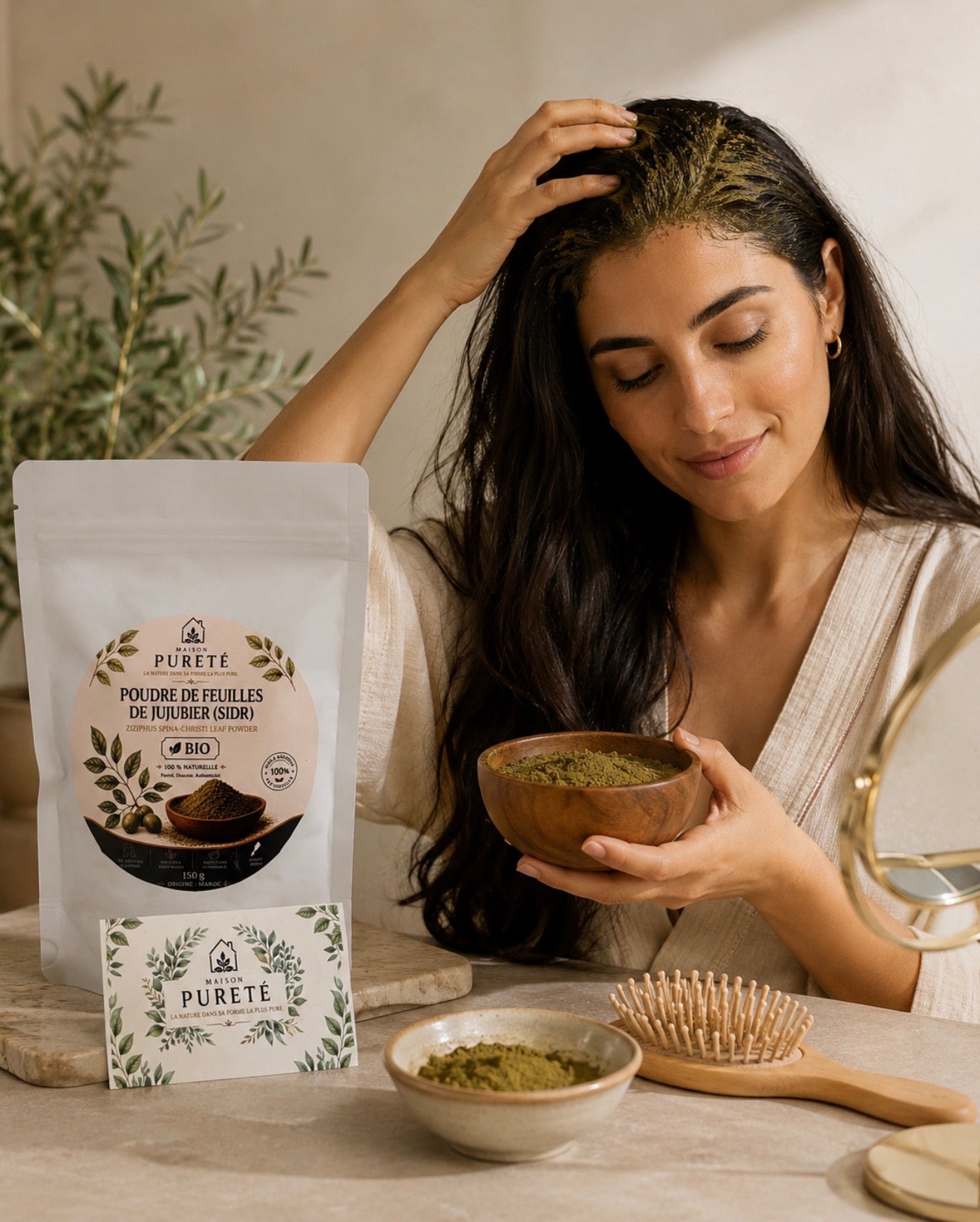 Poudre de Sidr Jujubier bio au curcuma, soin cheveux et visage — vue 3