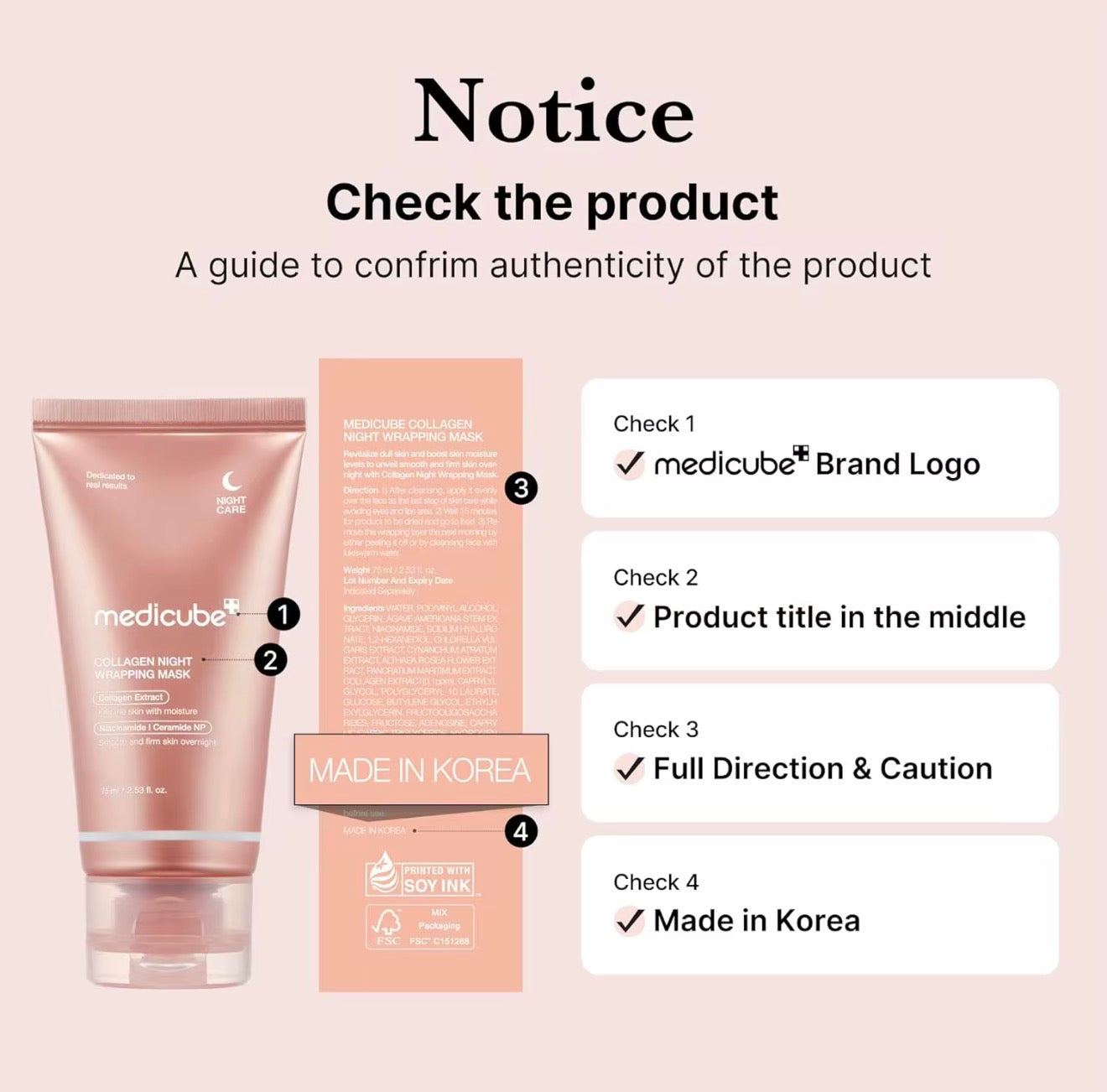 Medicube Collagen Night Wrapping Mask – Masque de Nuit Anti-Âge Enveloppant au Collagène 75 ml