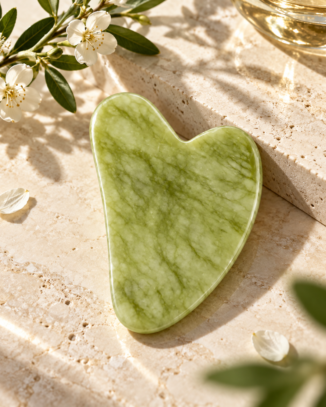 Pierre de Gua Sha Jade 100% — Rituel Sculptant Visage