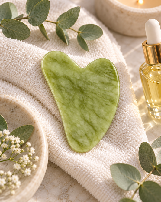 Pierre de Gua Sha Jade 100% — Rituel Sculptant Visage